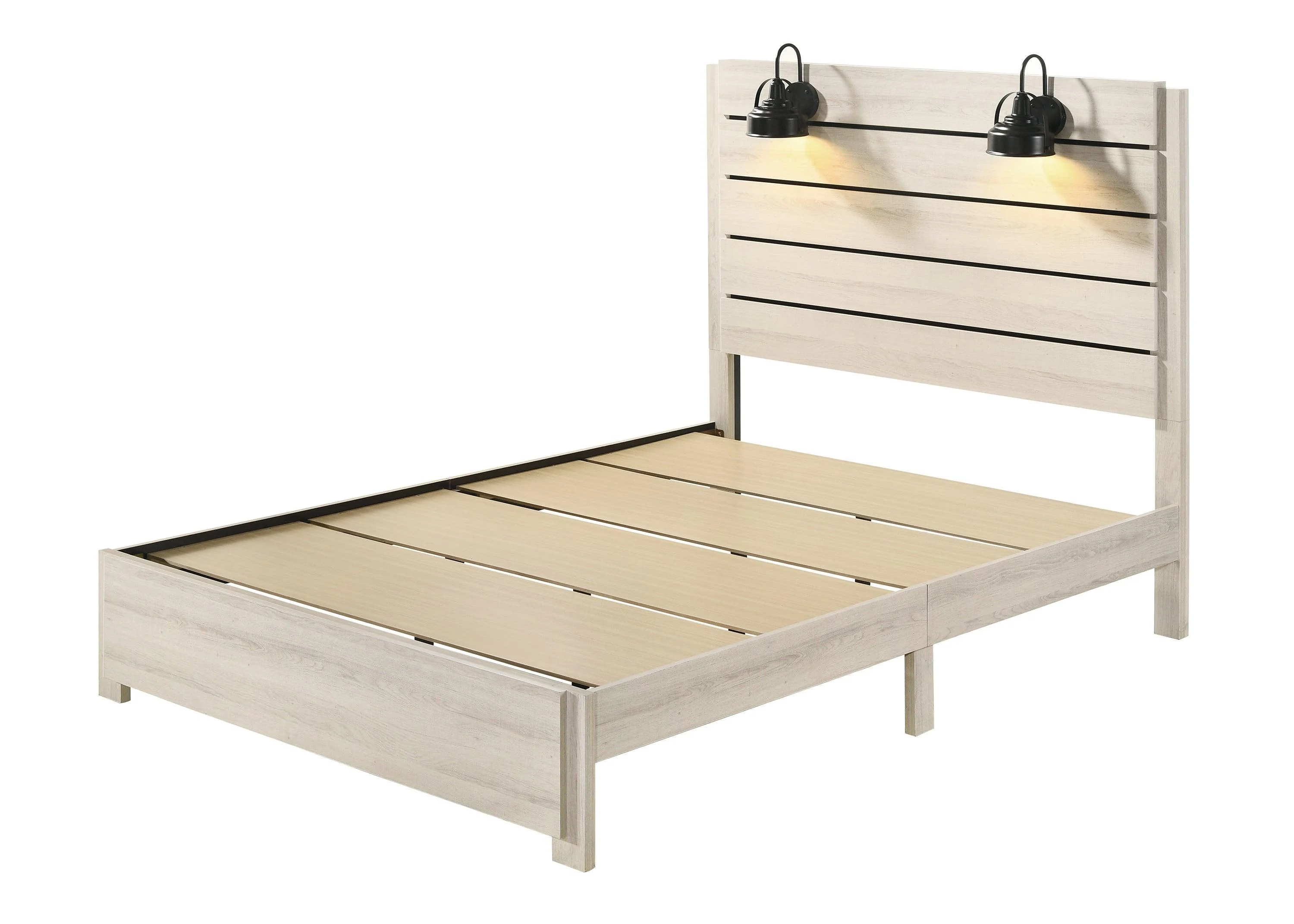 Carter White LED Platform King Bed - Image 3