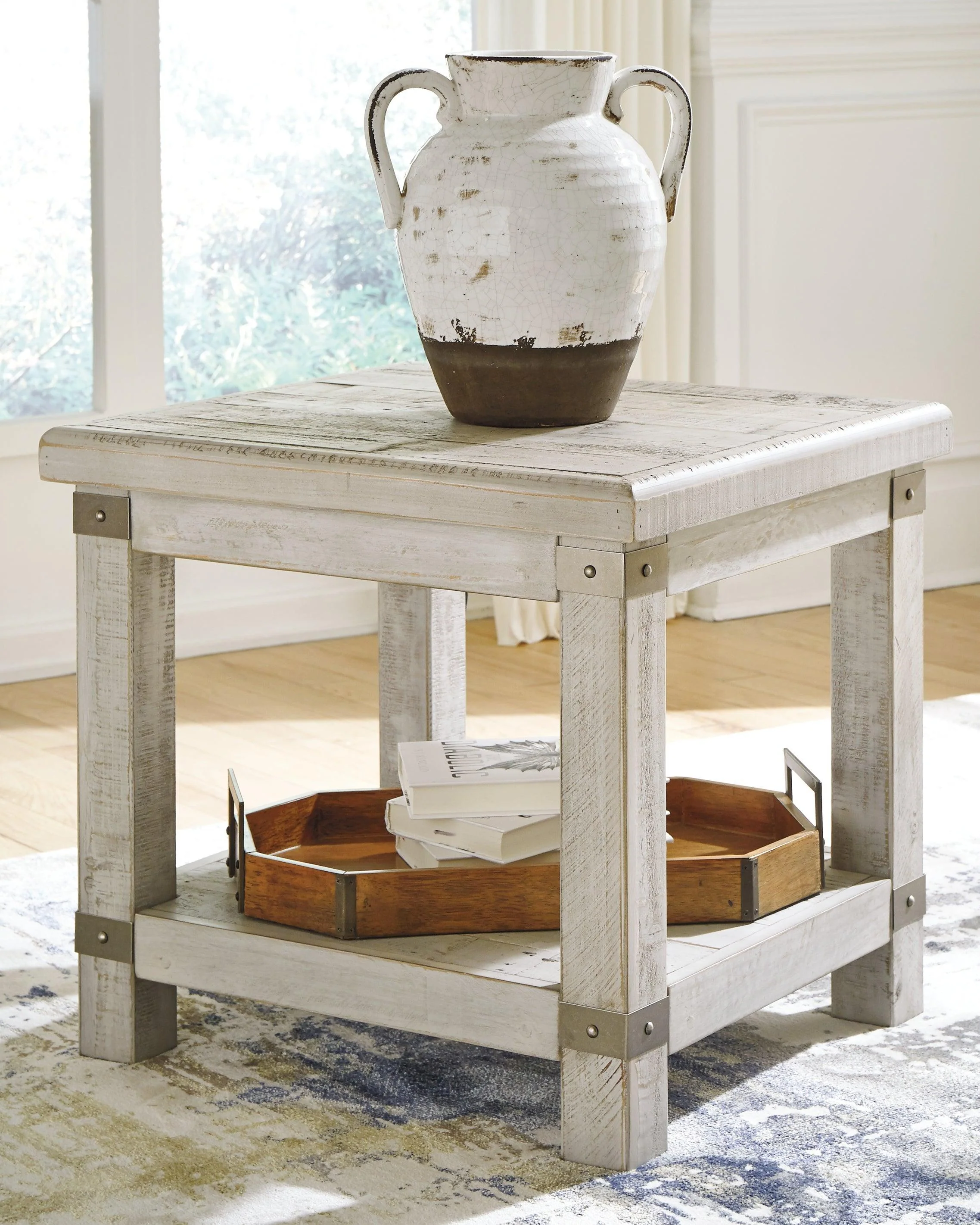 Carynhurst White Wash Gray Coffee Table With 2 End Tables - Image 3