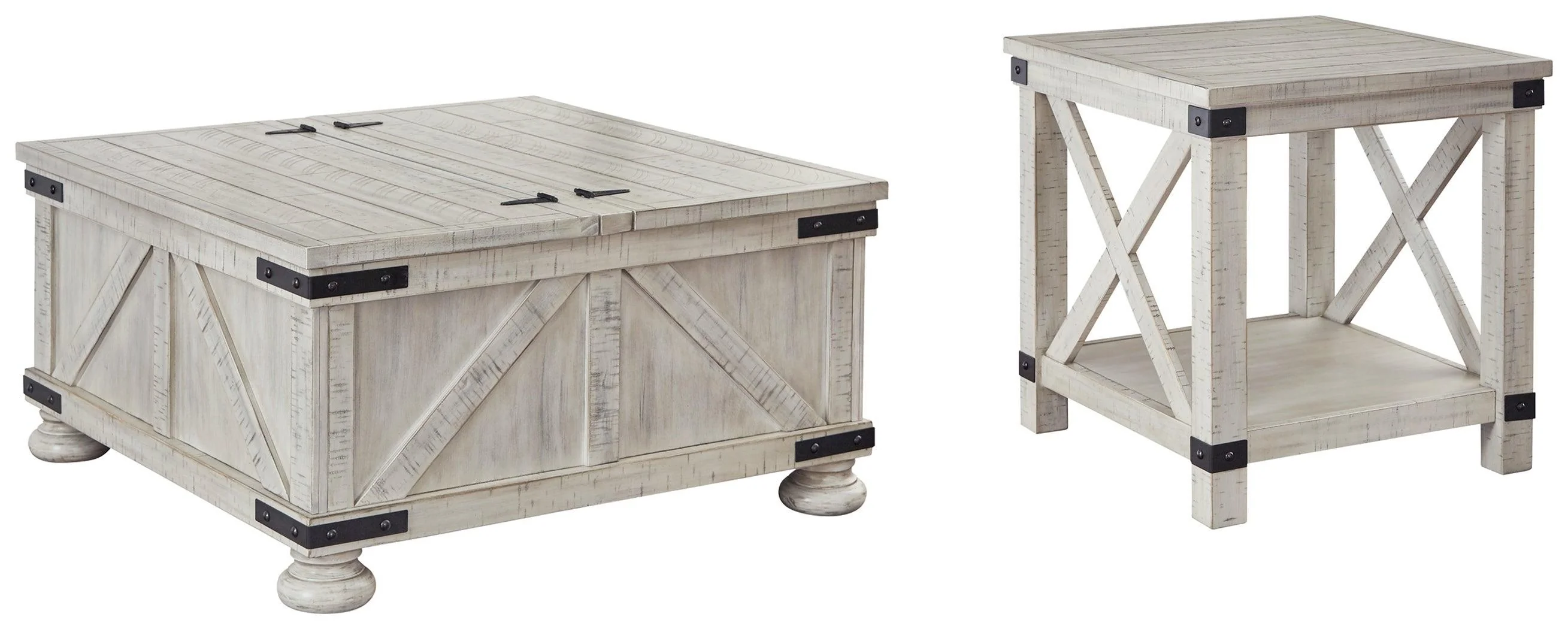 Carynhurst Whitewash Coffee Table With 1 End - Image 2