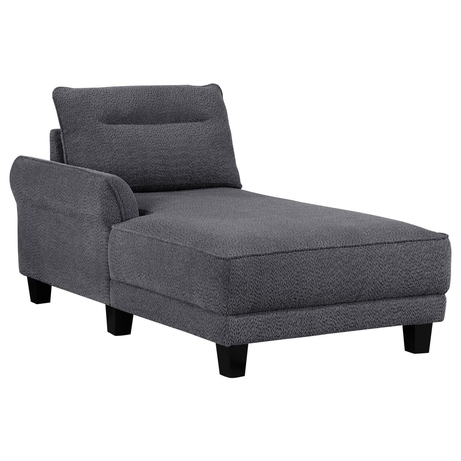 Caspian Upholstered Curved Arms Sectional Sofa Grey - Image 3