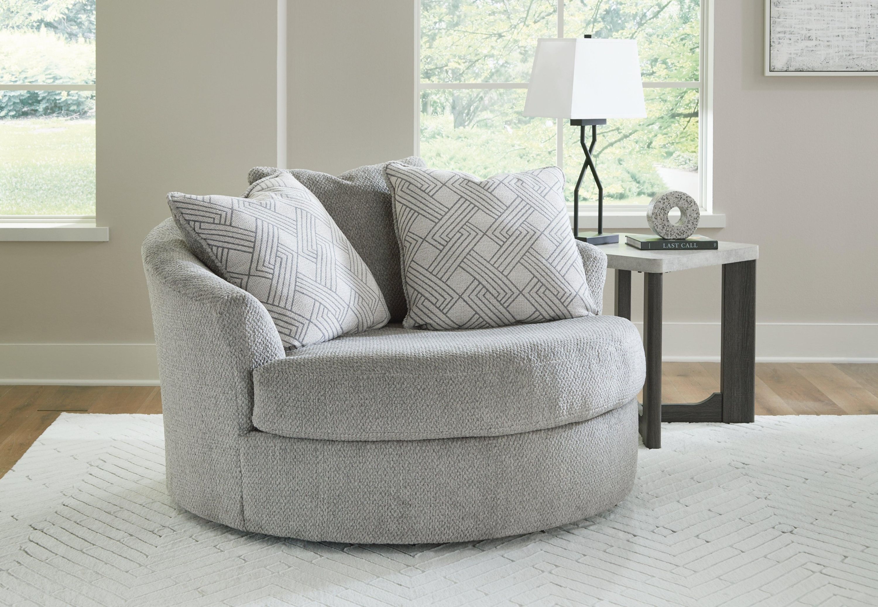 Casselbury Cement Chair And Ottoman - Image 2