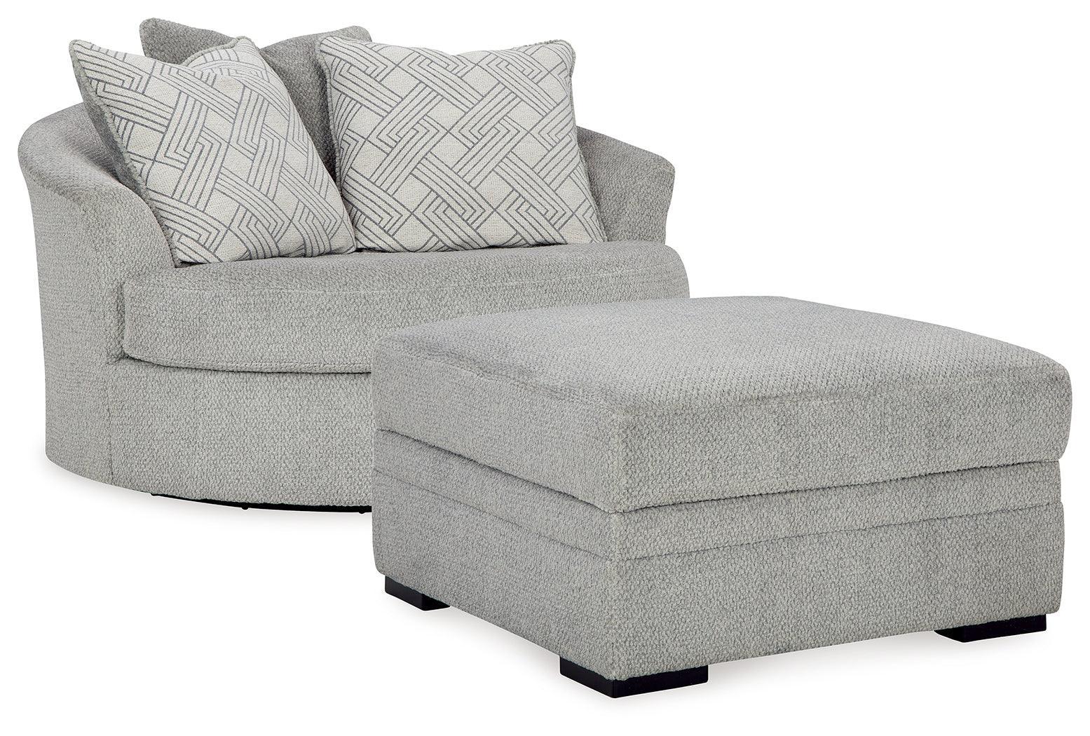 Casselbury Cement Chair And Ottoman - Image 1