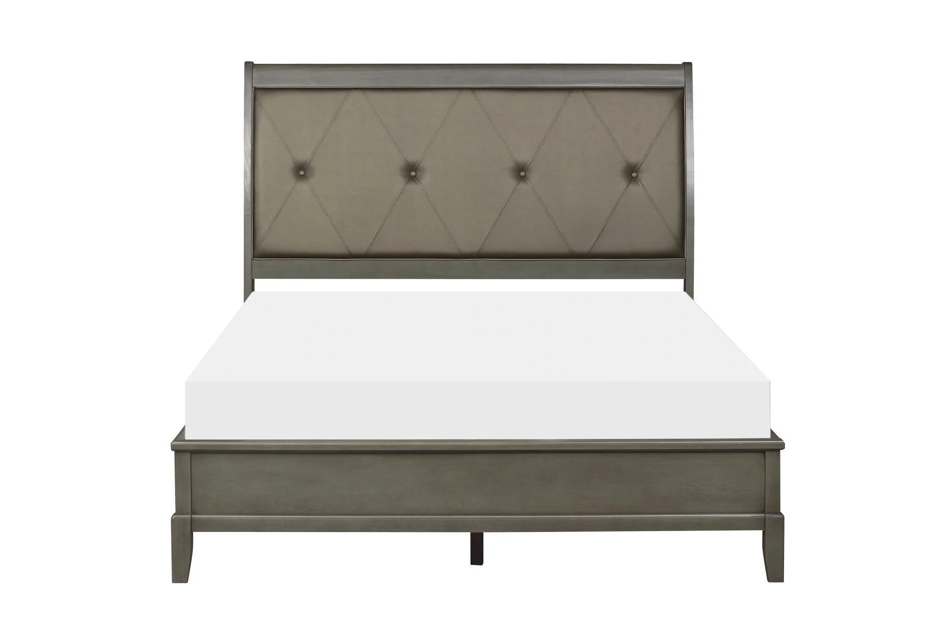 Cotterill Gray Faux Leather Tufted Panel Bedroom Set - Image 3