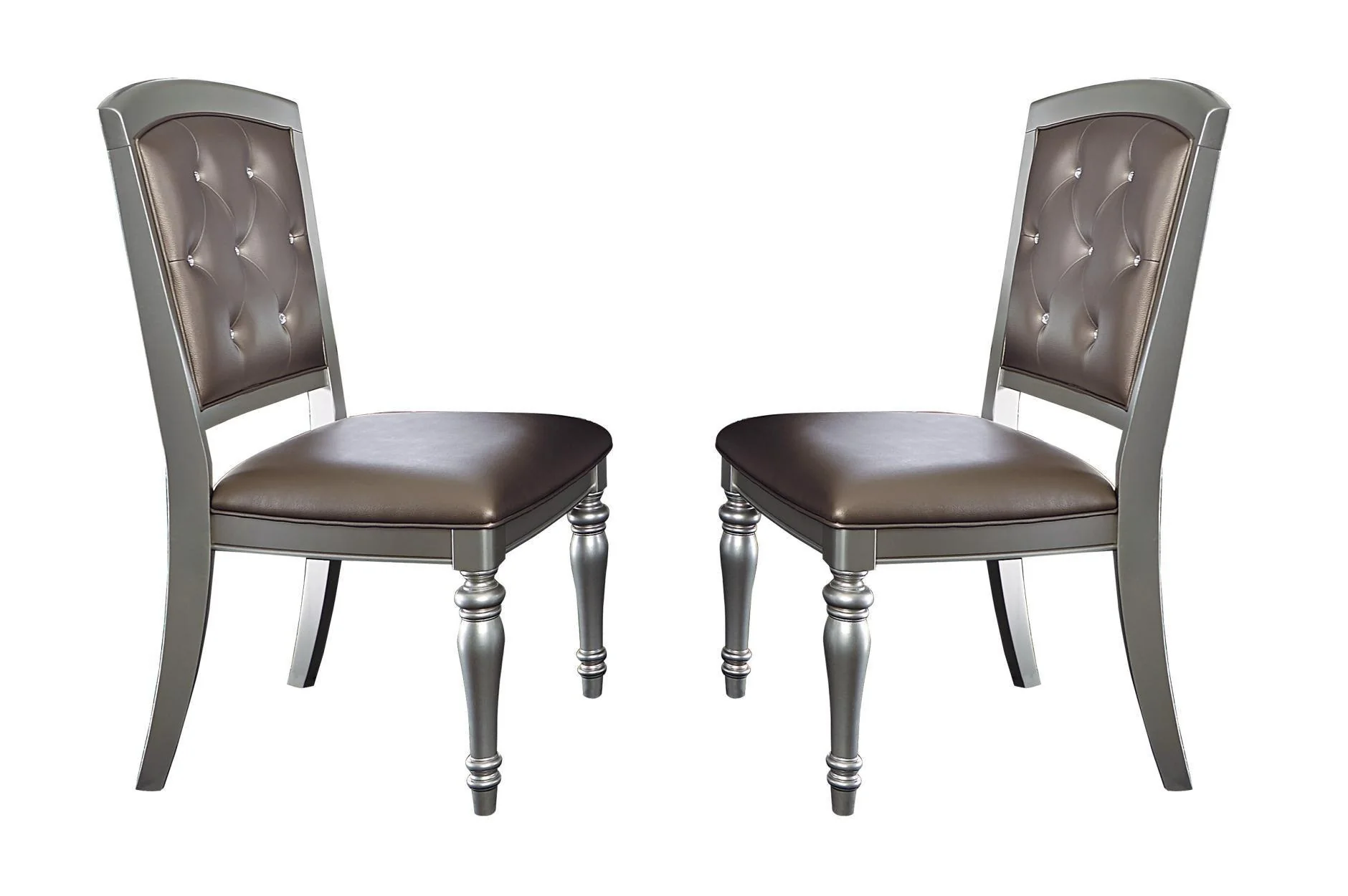Orsina Pearl Faux Leather Rectangular Dining Room Set - Image 2