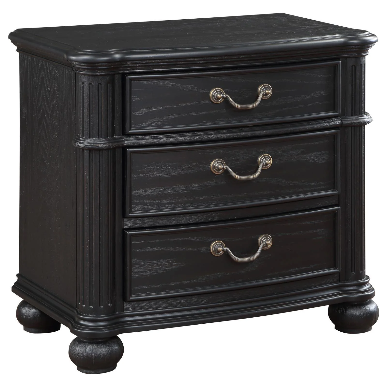Celina 3 Drawer Nightstand Bedide Table Black - Image 1