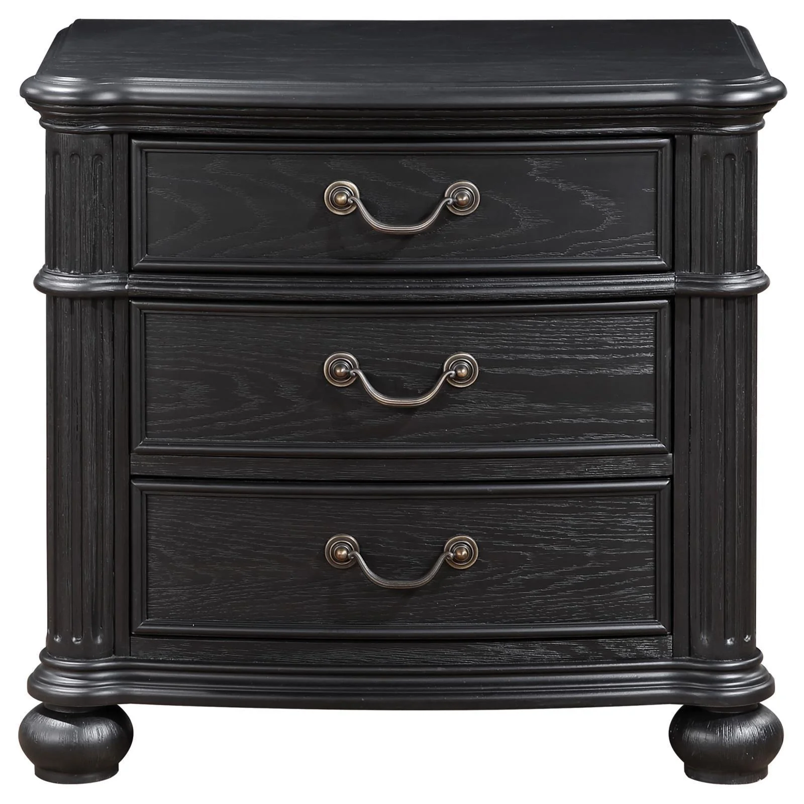 Celina 3 Drawer Nightstand Bedide Table Black - Image 3