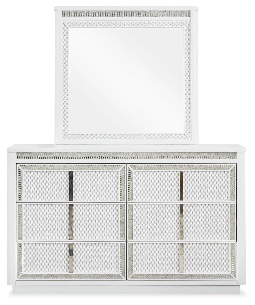 Chalanna White Dresser And Mirror - Image 3