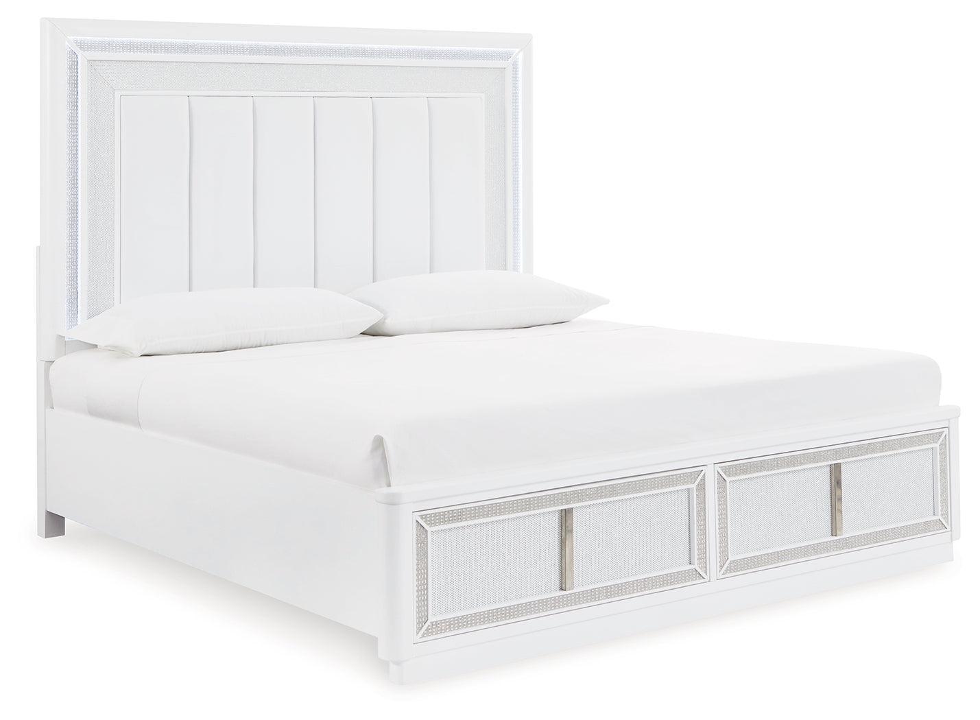 Chalanna White King Upholstered Storage Bed - Image 2