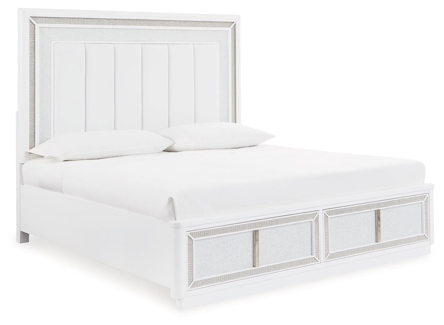 Chalanna White Queen Upholstered Storage Bed - Image 3