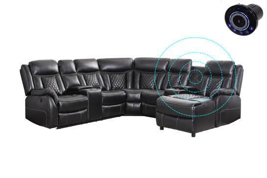 Champion Black Reclining Sectional - Image 2