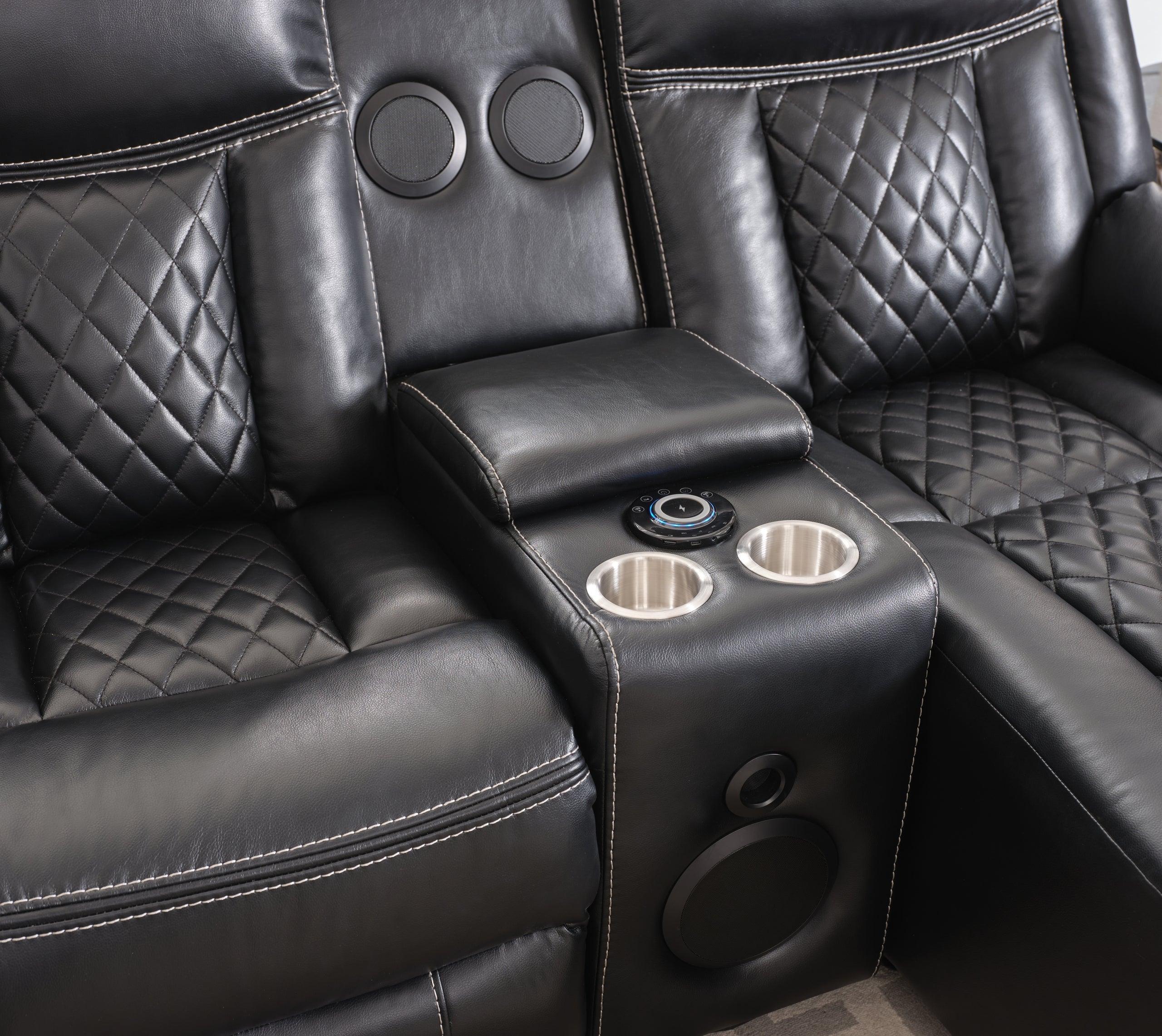 Champion Black Reclining Sectional - Image 3