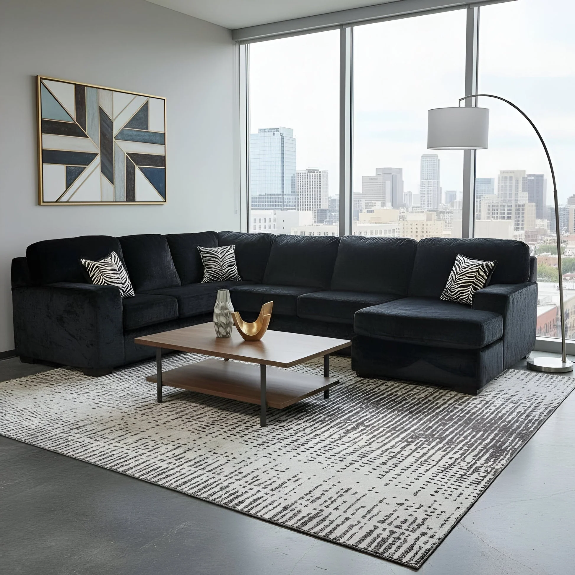 Austin Black Furby Sectional - Image 1