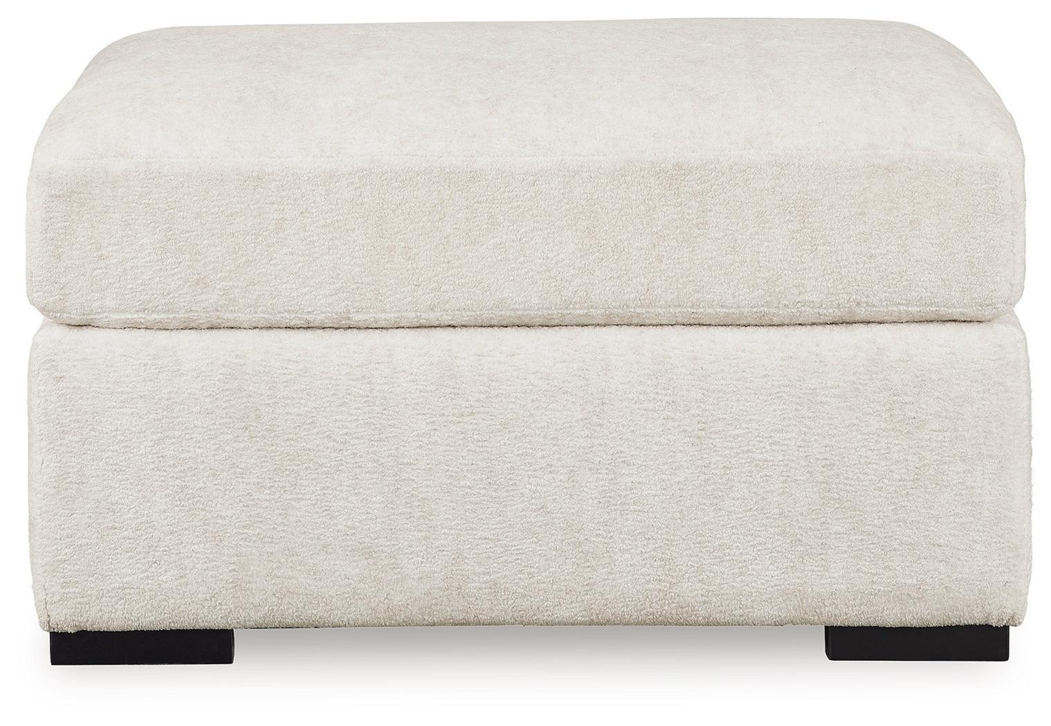 Chessington Ivory Chenille Oversized Accent Ottoman - Image 3