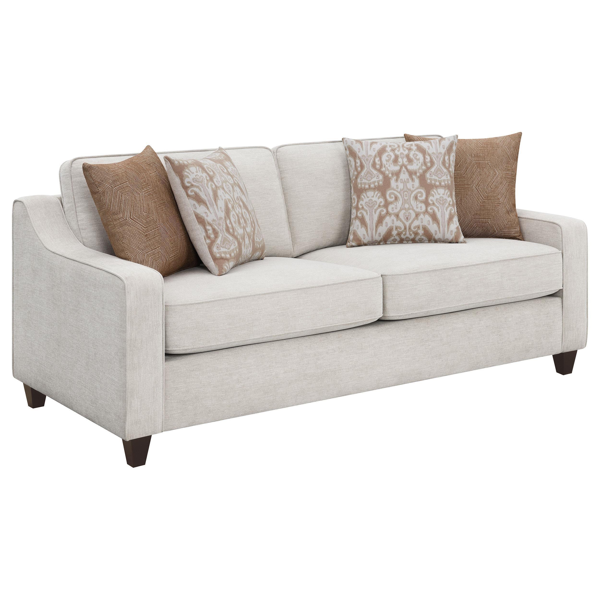 Christine 2-Piece Upholstered Sloped Arm Sofa Set Beige - Image 2