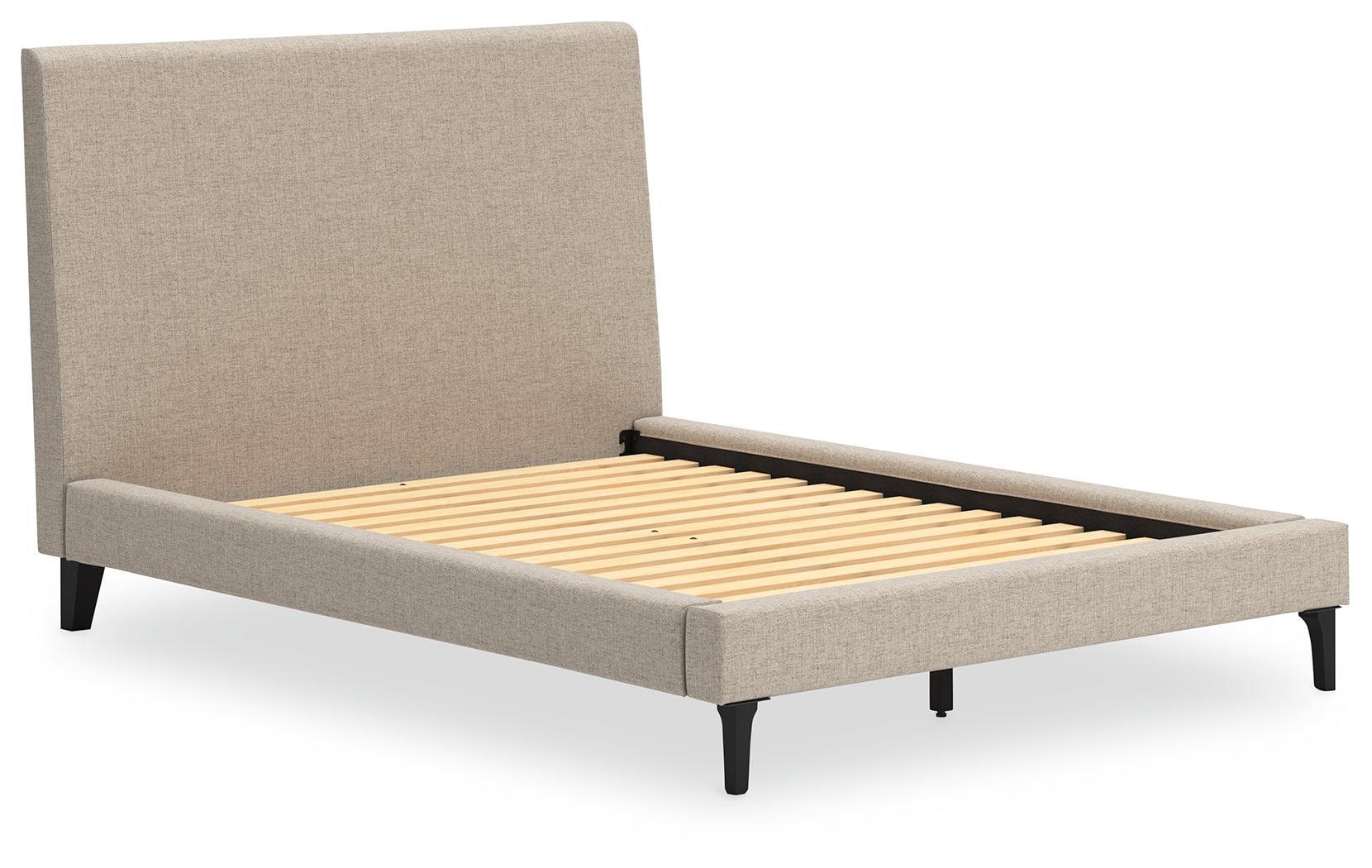 Cielden Soft Gray Full Upholstered Bed With Roll Slats - Image 2