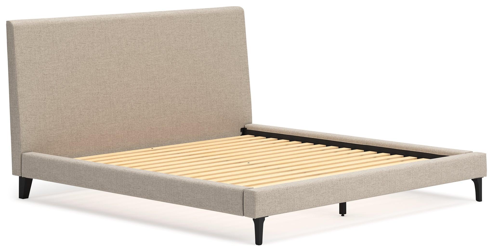 Cielden Soft Gray King Upholstered Bed With Roll Slats - Image 3