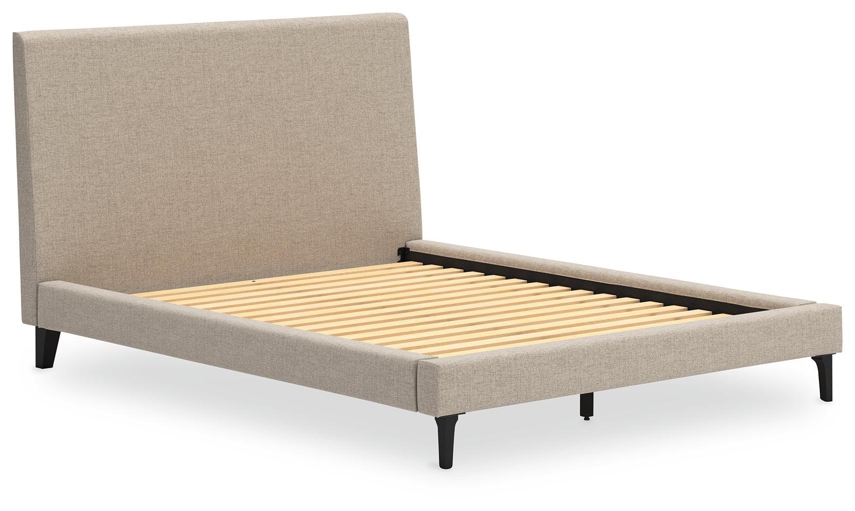 Cielden Soft Gray Queen Upholstered Bed With Roll Slats - Image 3