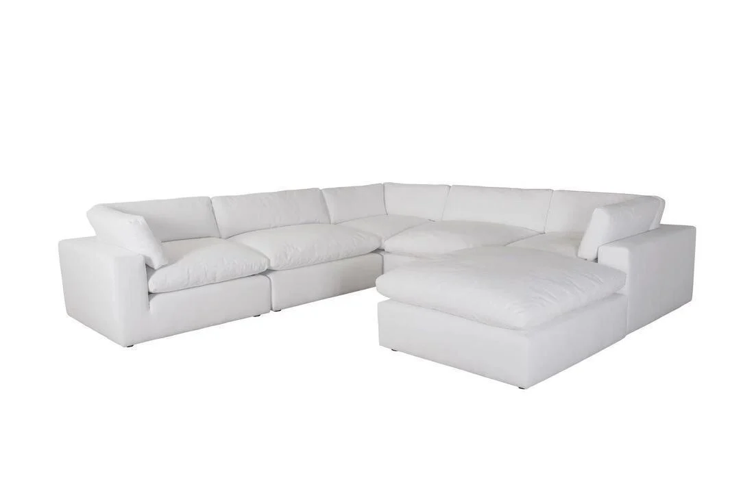 Xl Cloud White Sectional + Ottoman Set - Image 3