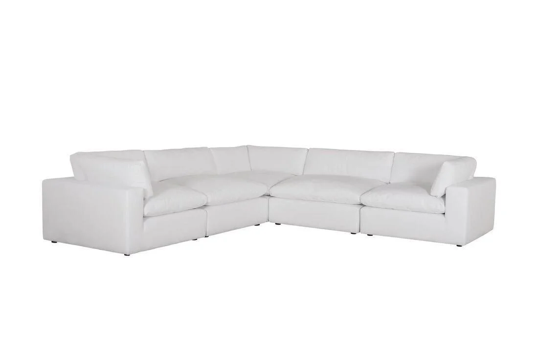 Xl Cloud White Sectional + Ottoman Set - Image 2