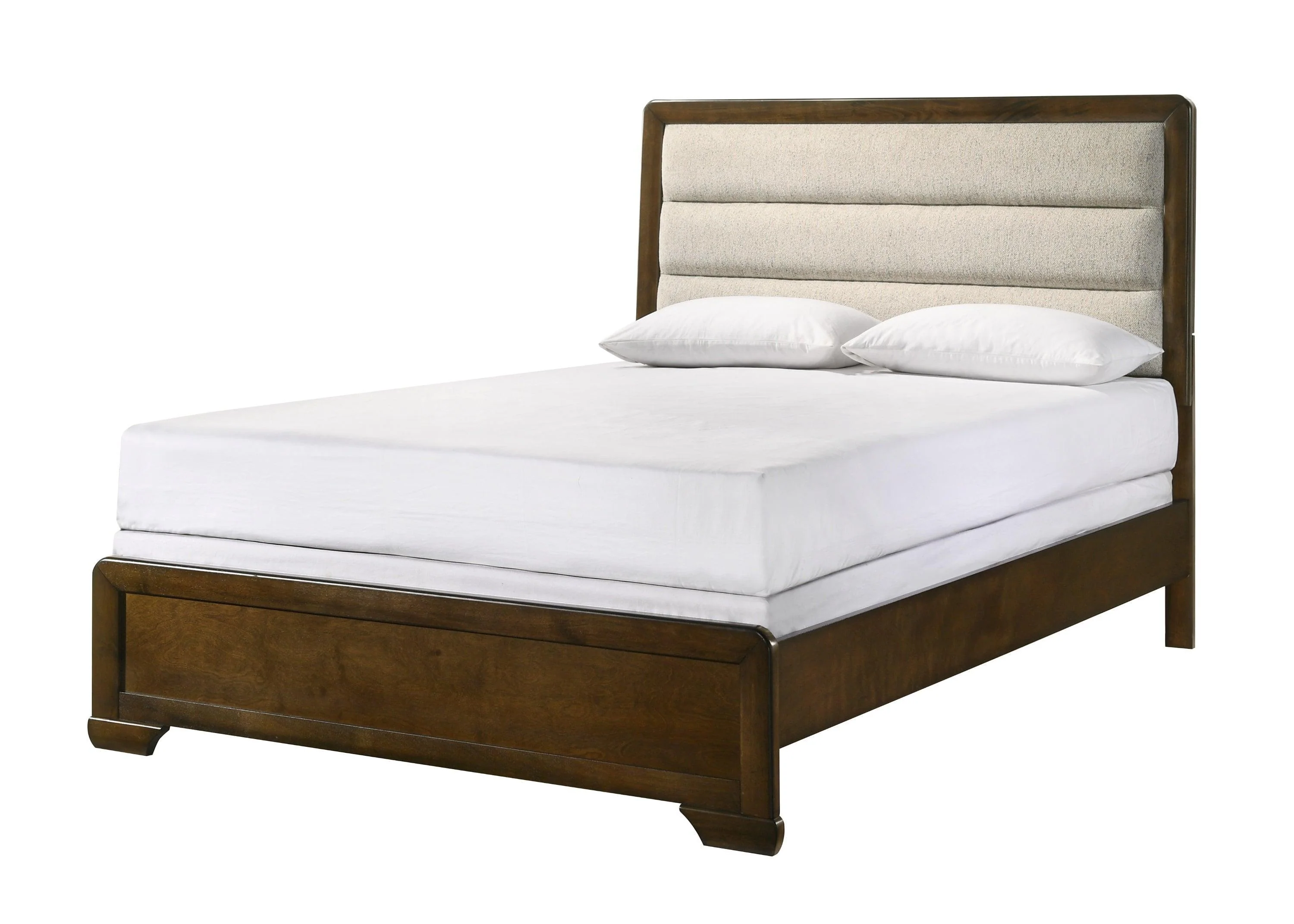 Coffield Brown Fabric Upholstered Panel Bedroom Set - Image 2