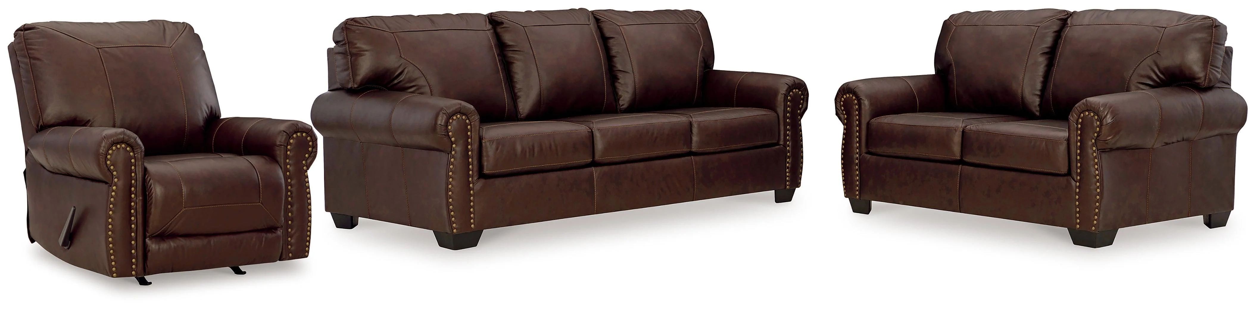 Colleton Dark Brown Sofa Loveseat And Recliner - Image 2