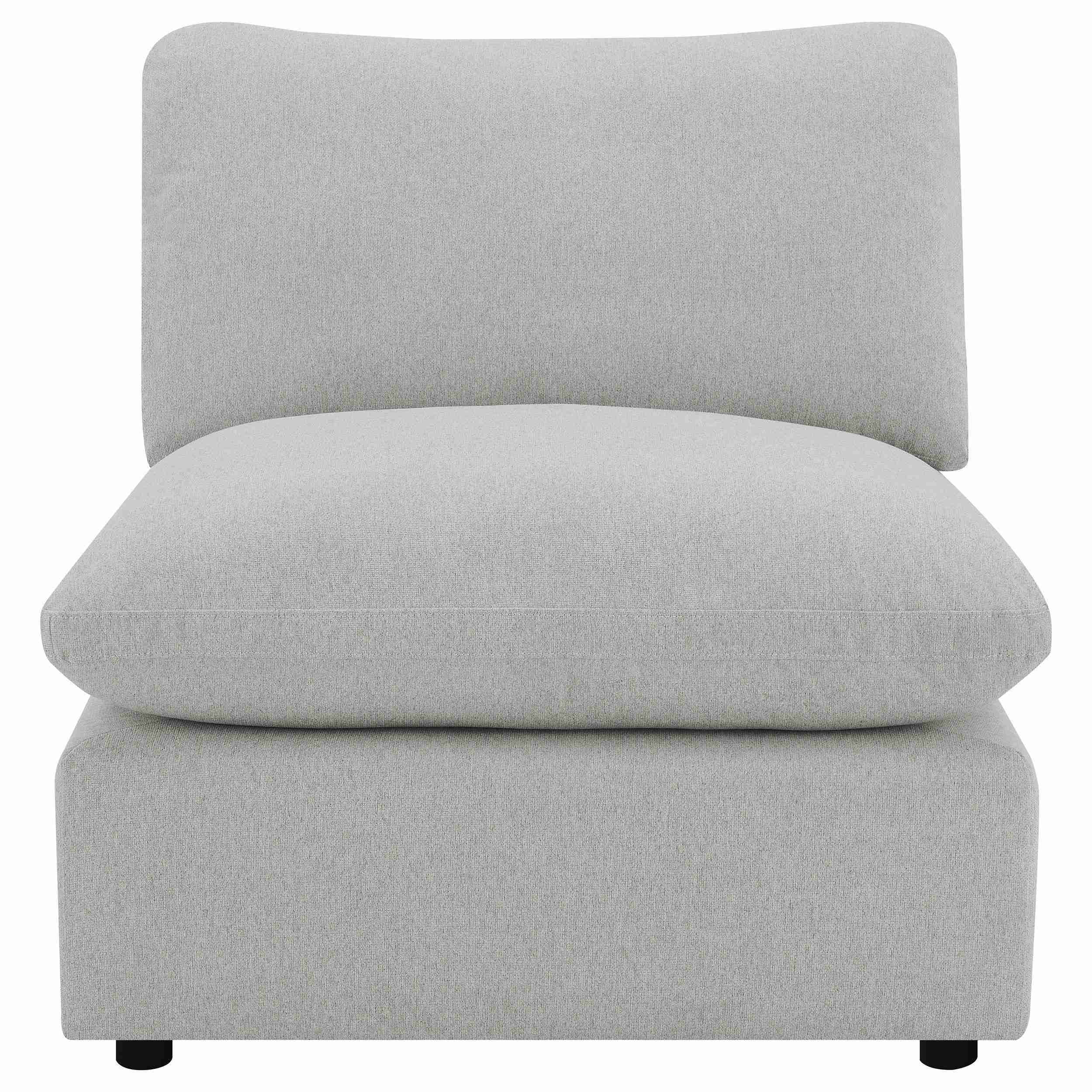 Collins Upholstered Armless Chair Grey - Image 2
