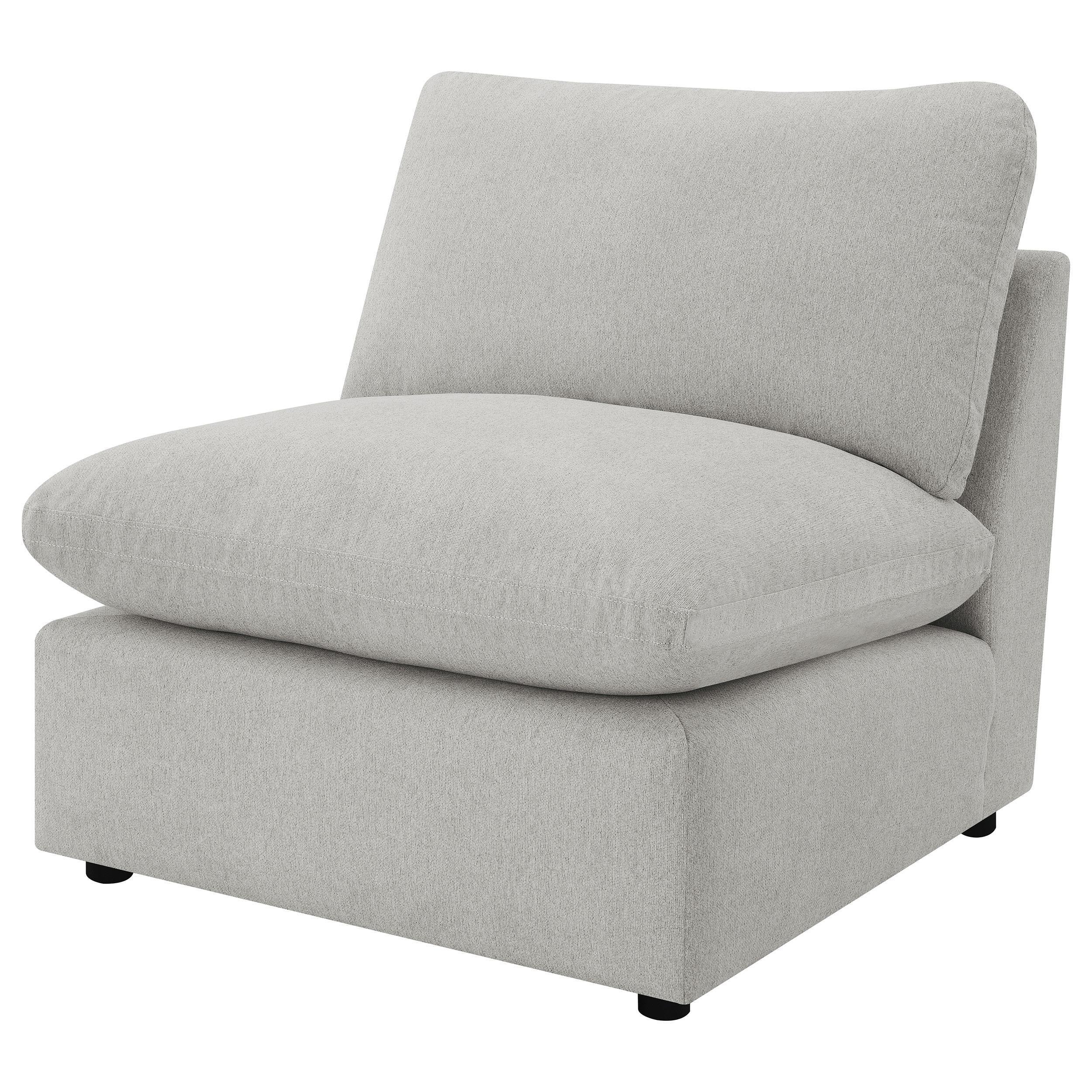 Collins Upholstered Armless Chair Grey - Image 3