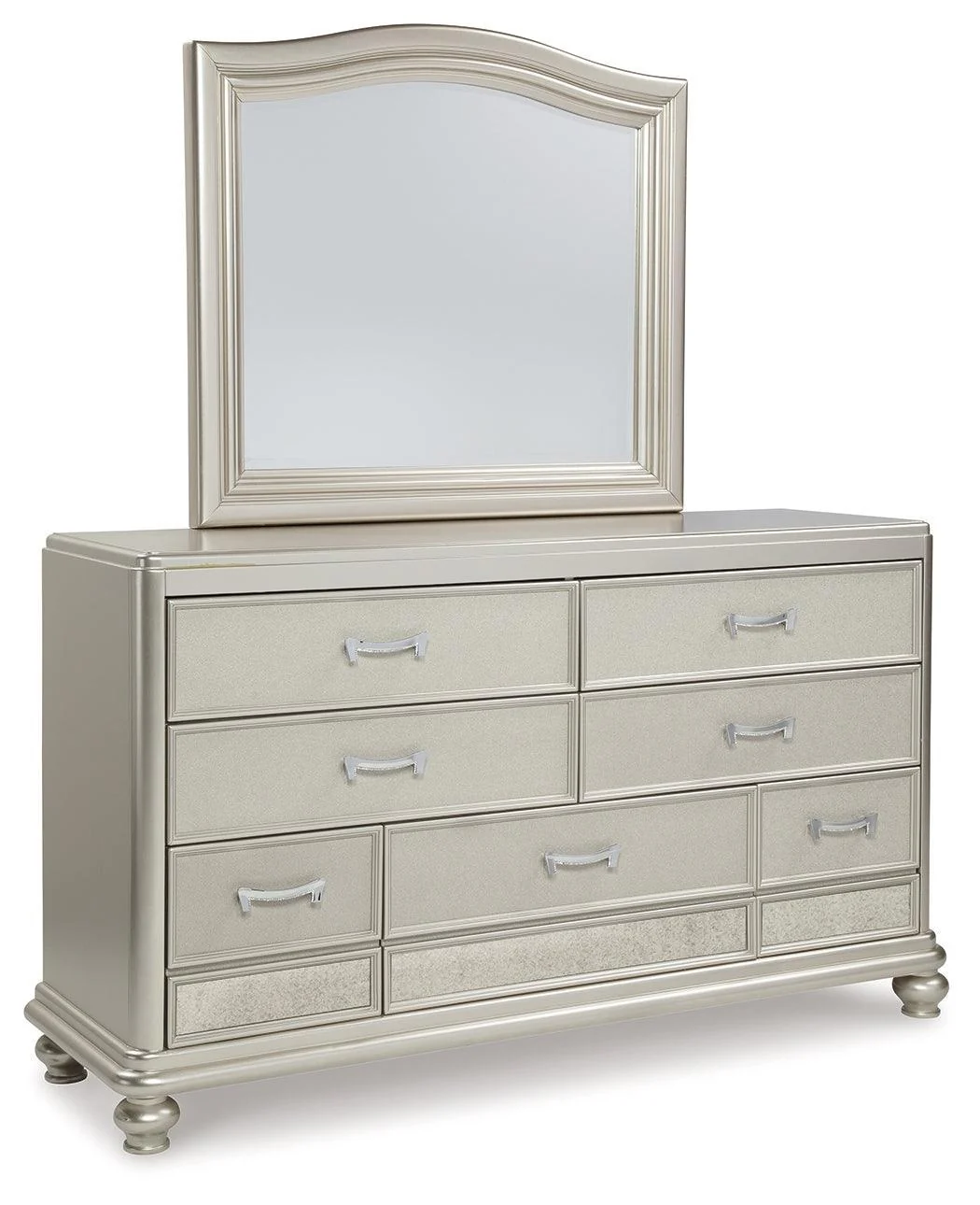 Coralayne Silver Upholstered Sleigh Bedroom Set - Image 3