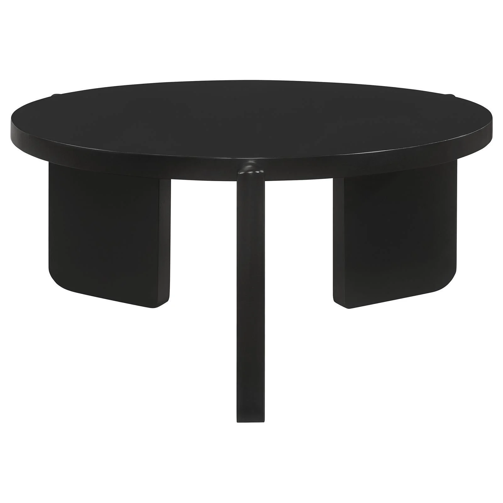 Cordova Round Solid Wood Coffee Table Black - Image 1