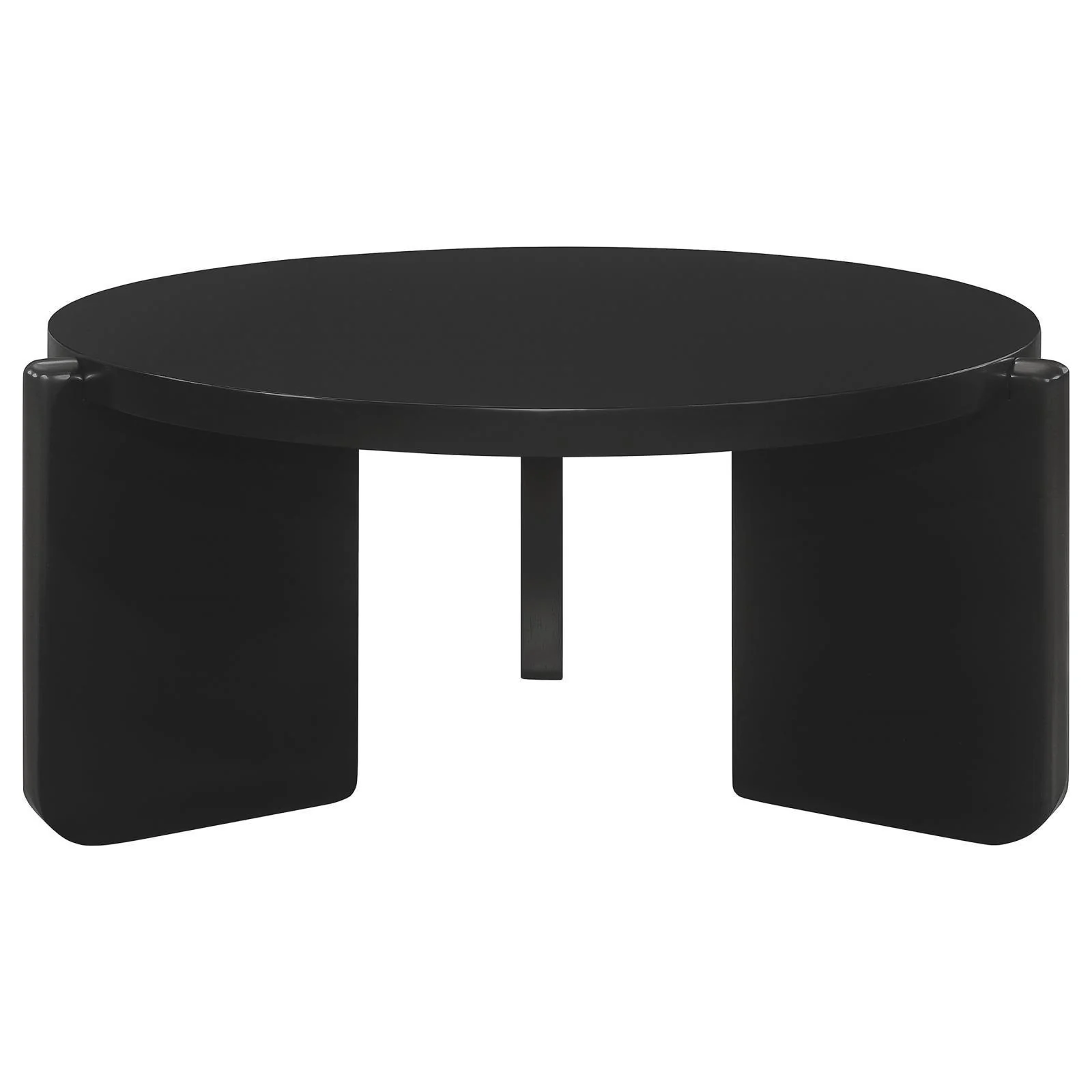 Cordova Round Solid Wood Coffee Table Black - Image 3