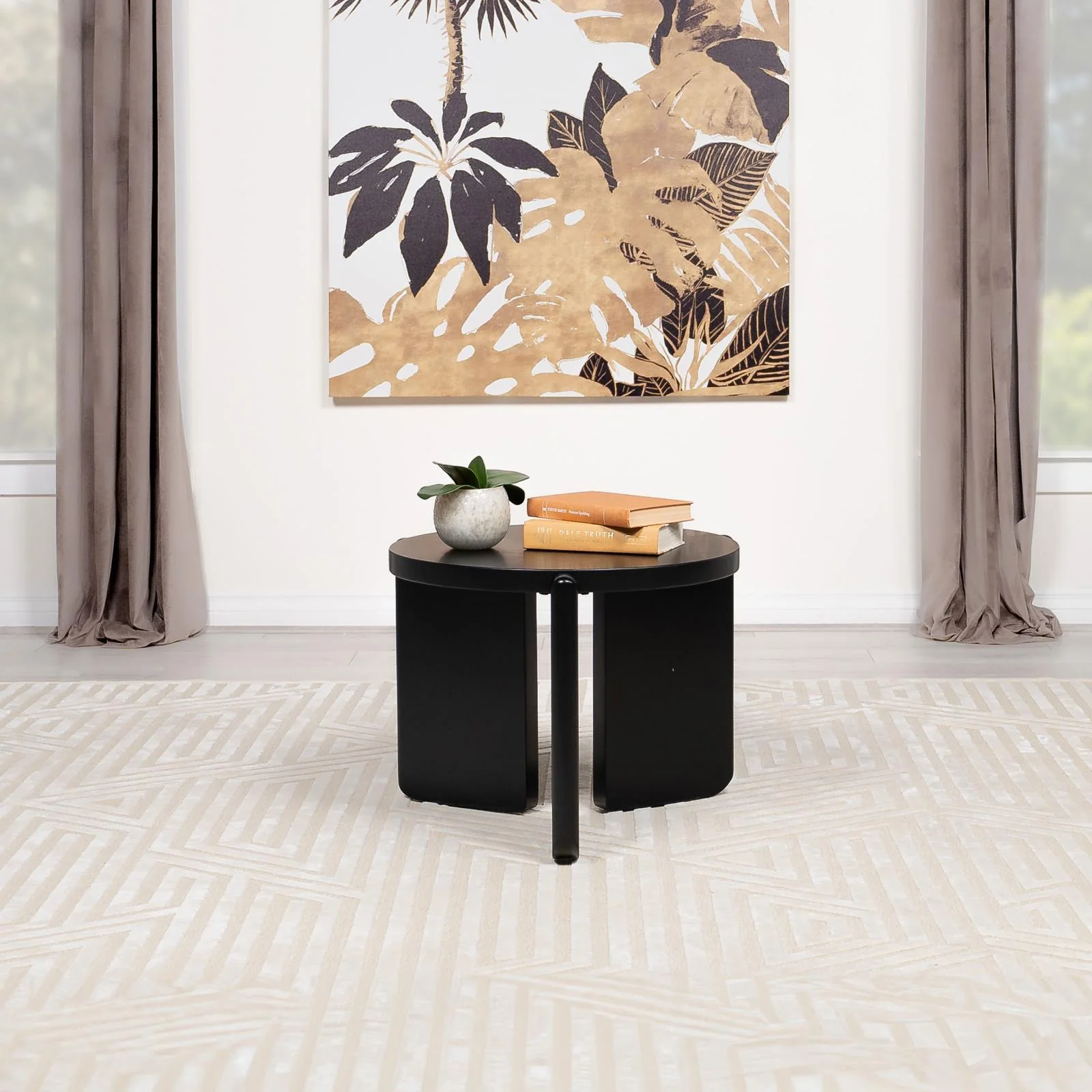 Cordova Round Solid Wood End Table Black - Image 2