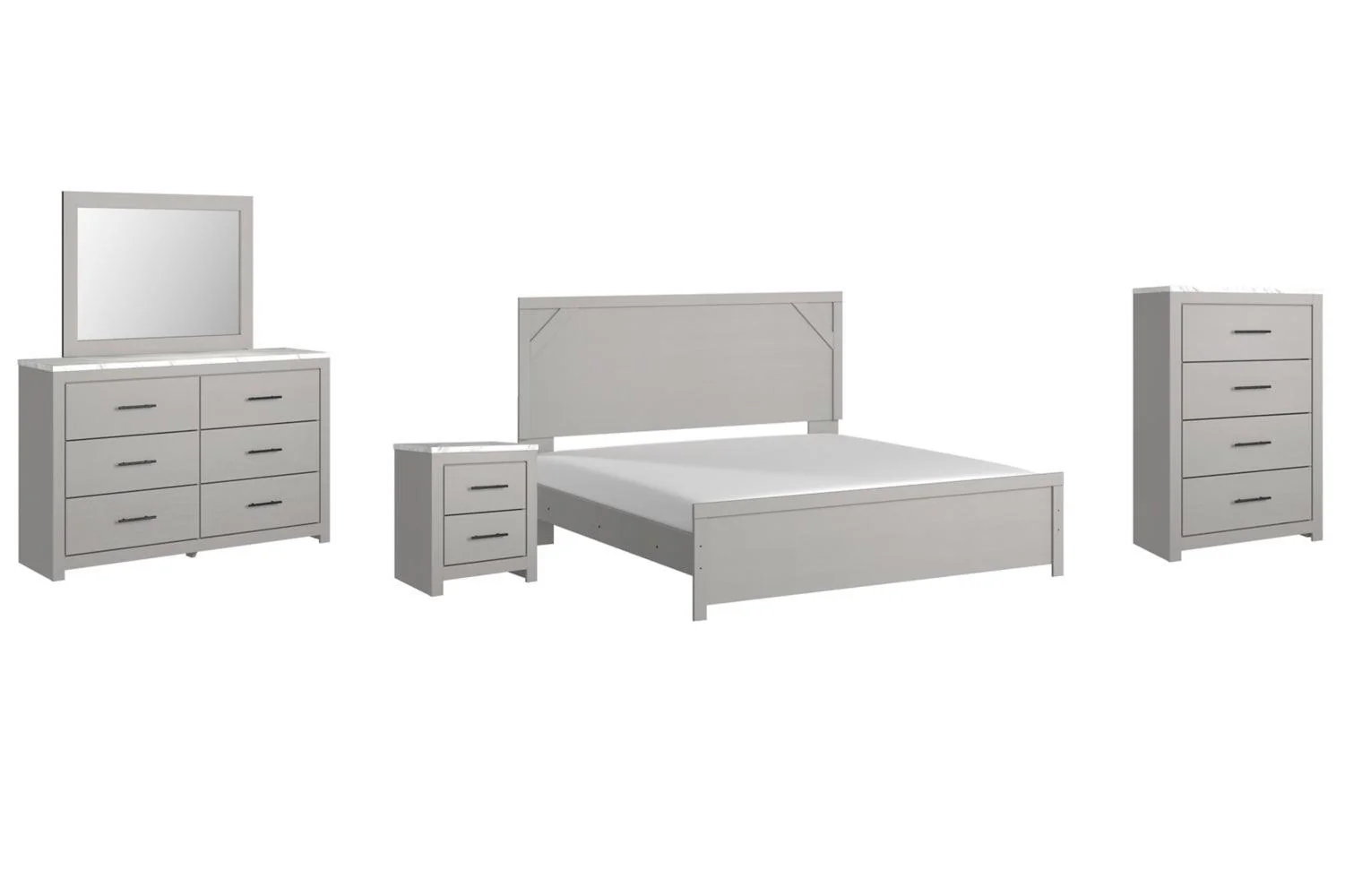 Cottenburg Light Gray White Panel Bedroom Set - Image 1