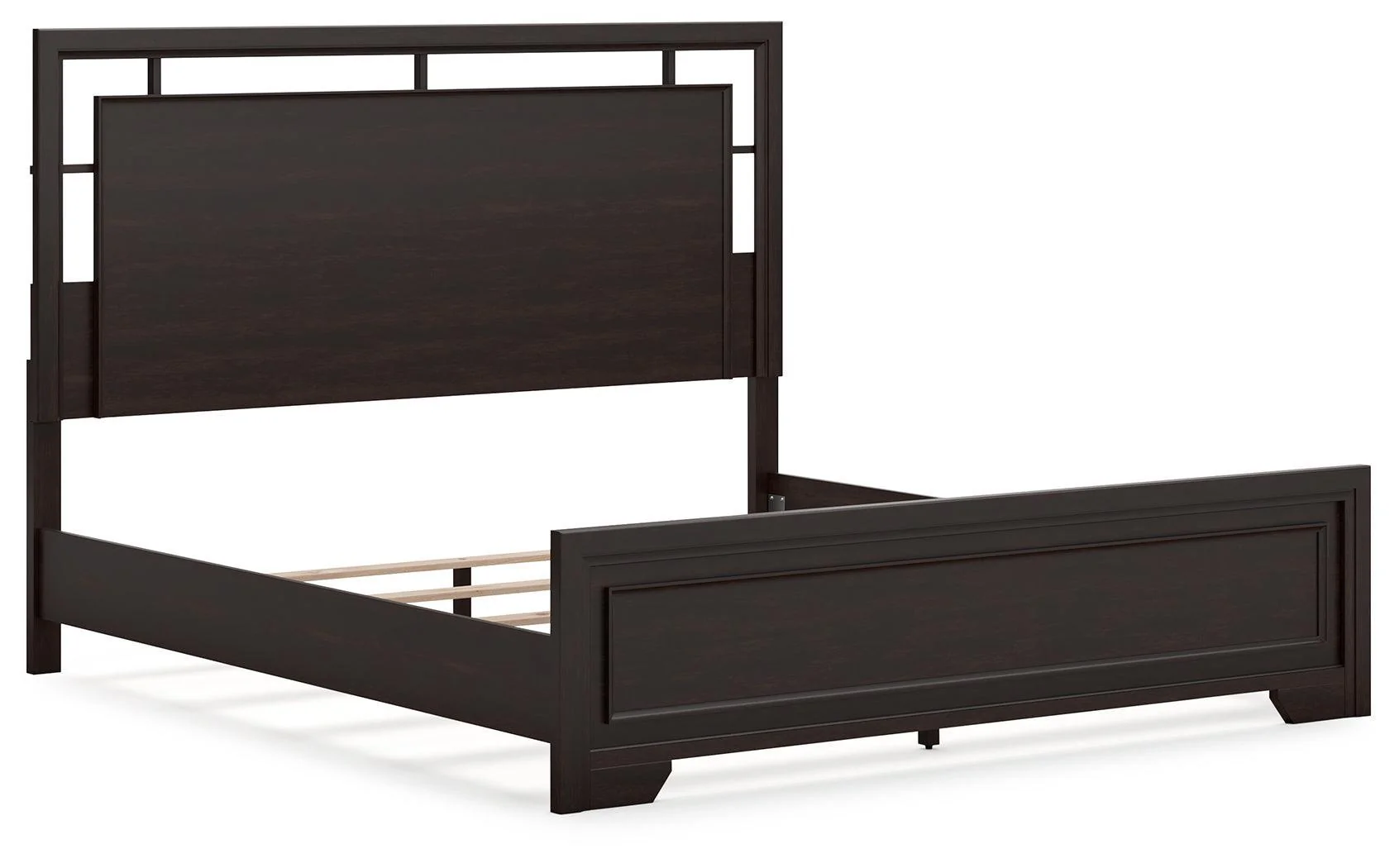Covetown Dark Brown King Panel Bed - Image 3
