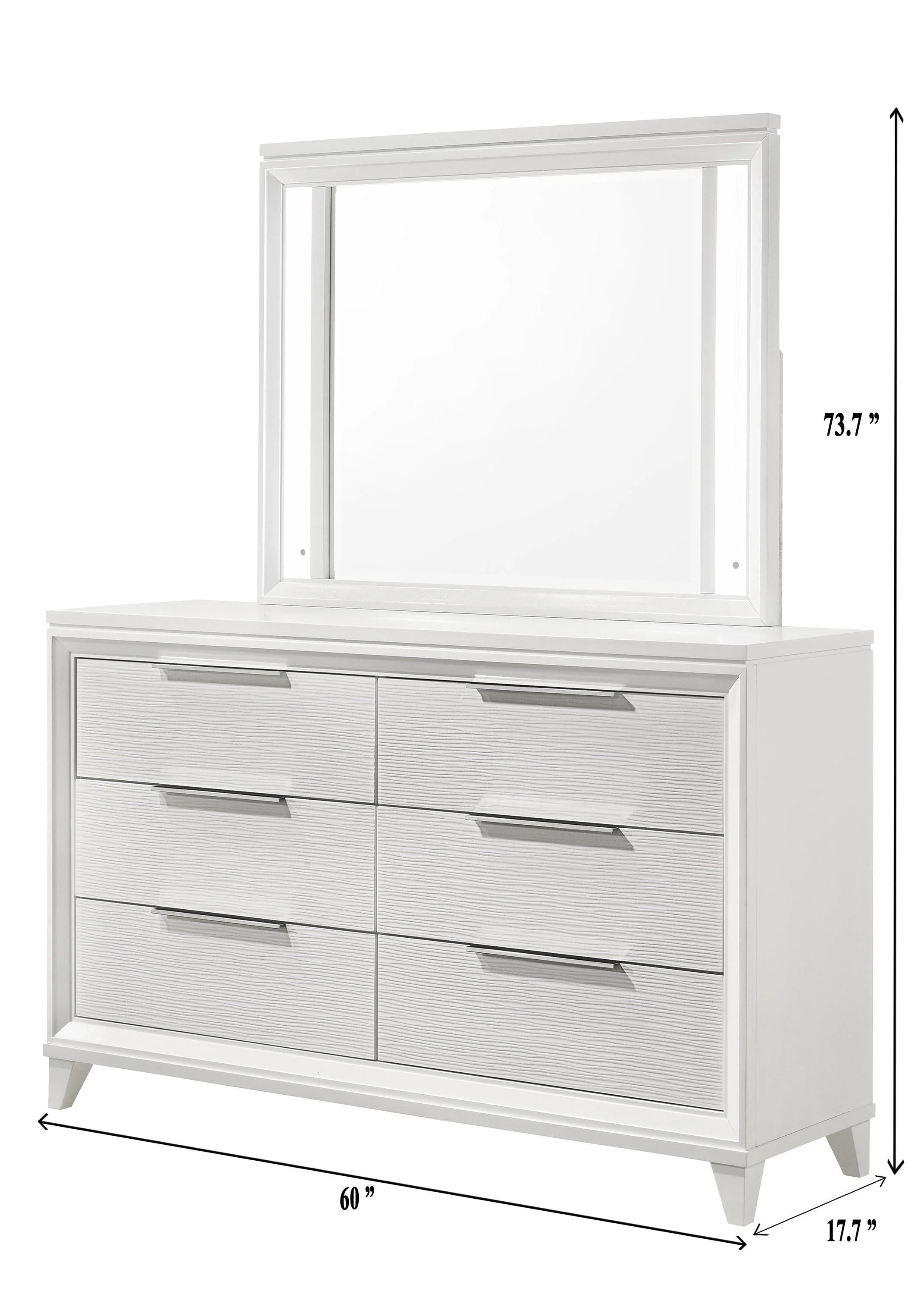 Cressida White 6 Drawers Dresser - Image 2