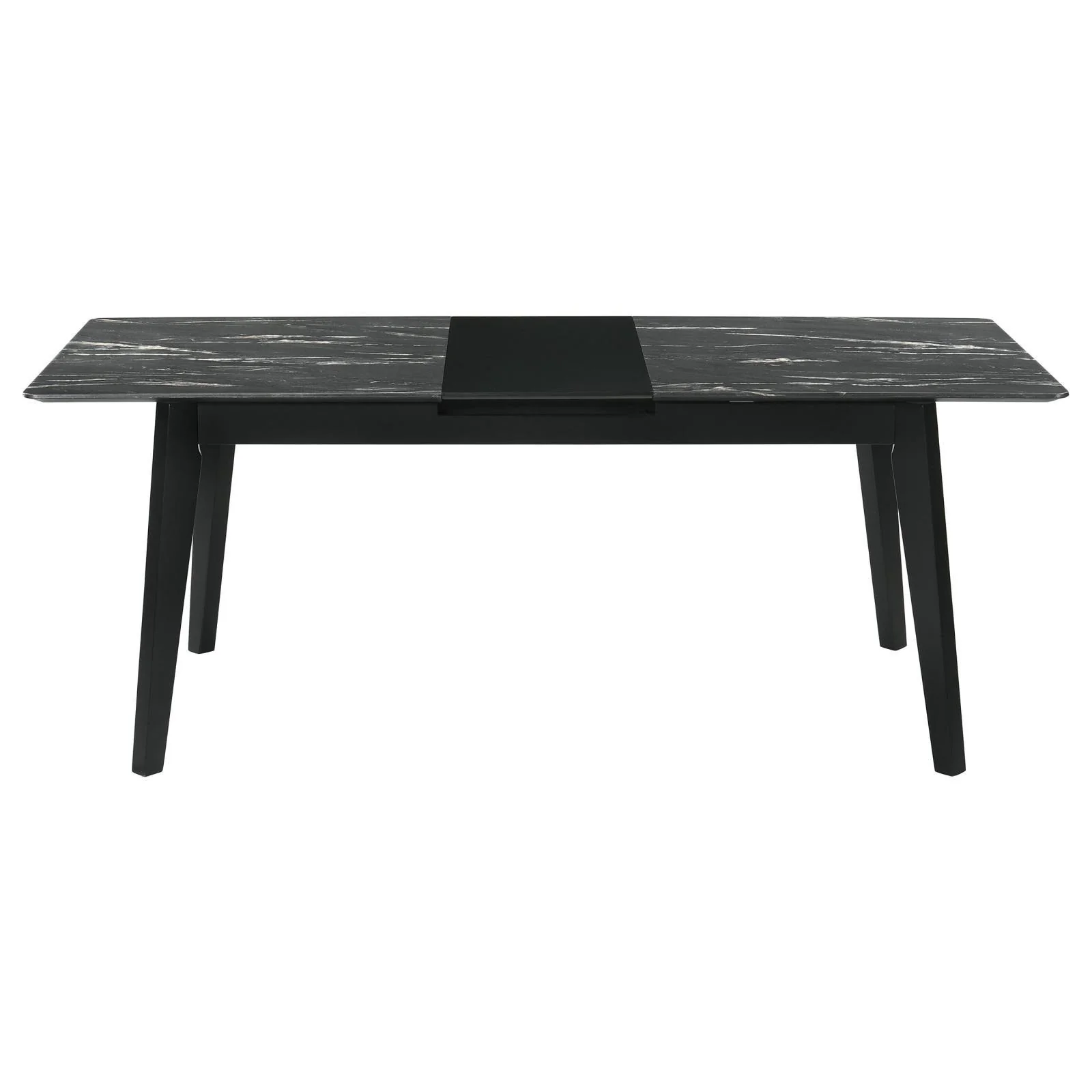 Crestmont Rectangular Dining Table With Faux Marble Top 16" Self storing Extension Leaf Grey - Image 3
