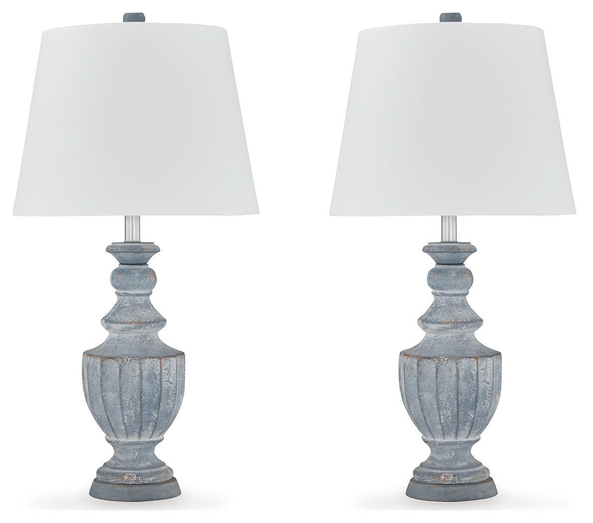 Cylerick Antique Blue 2-Piece Table Lamp Set - Image 2