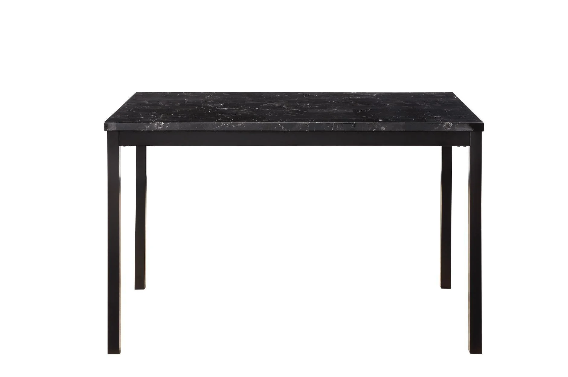 Tempe Black Faux Leather Faux Marble Rectangular Dining Room Set - Image 3