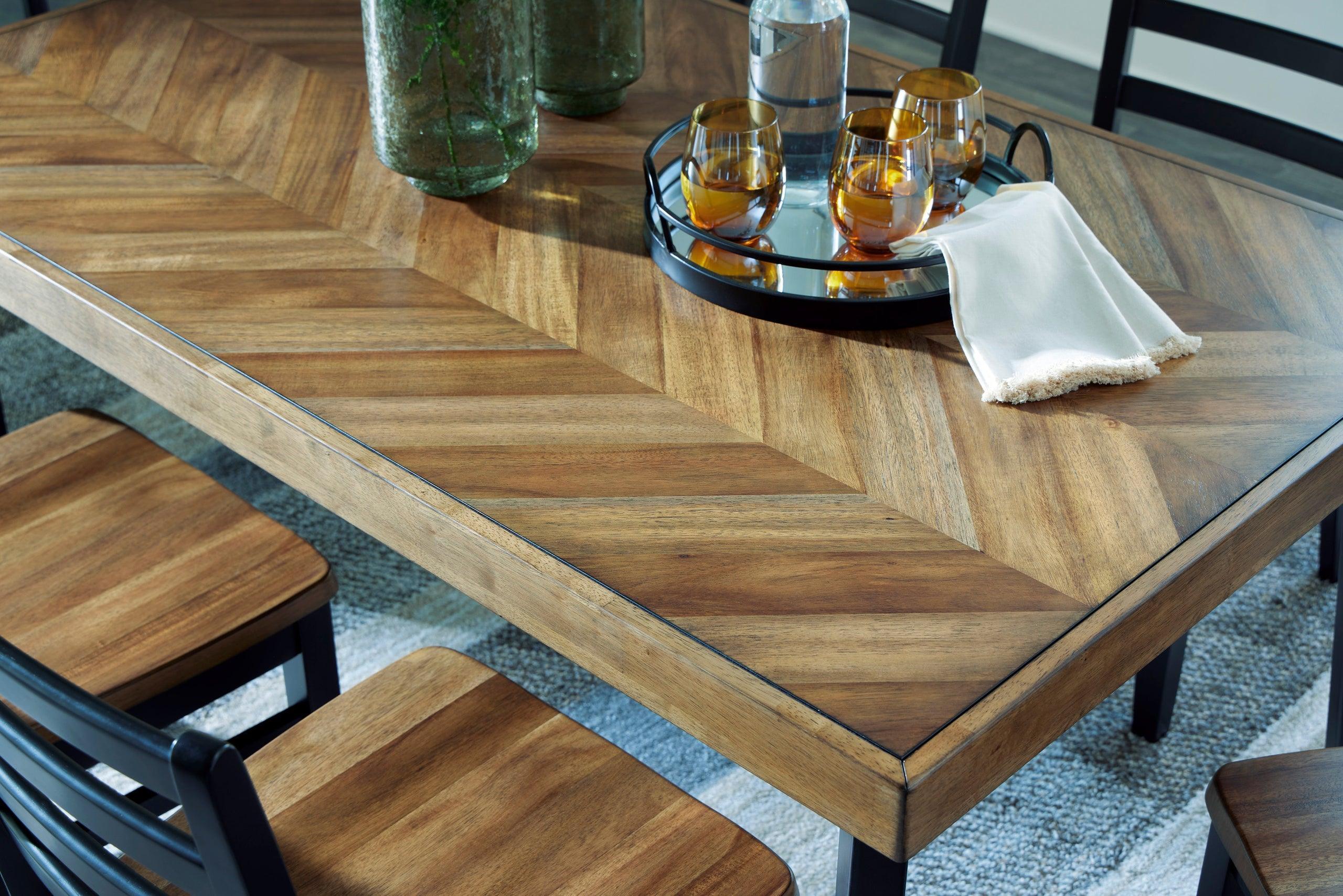 Blondon Brown Black Dining Room Set - Image 2