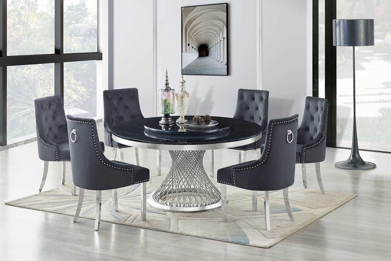 Unico Black Chrome Dining Table - Image 2