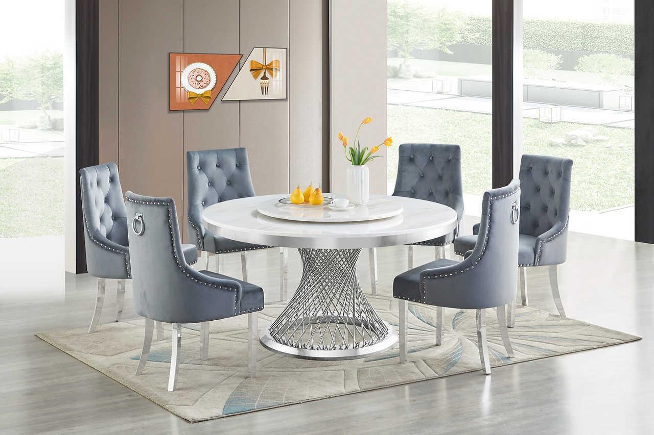 Unico White Chrome Dining Table - Image 2