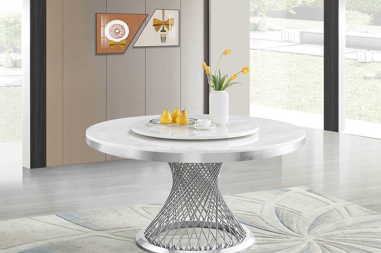 Unico White Chrome Dining Table - Image 1