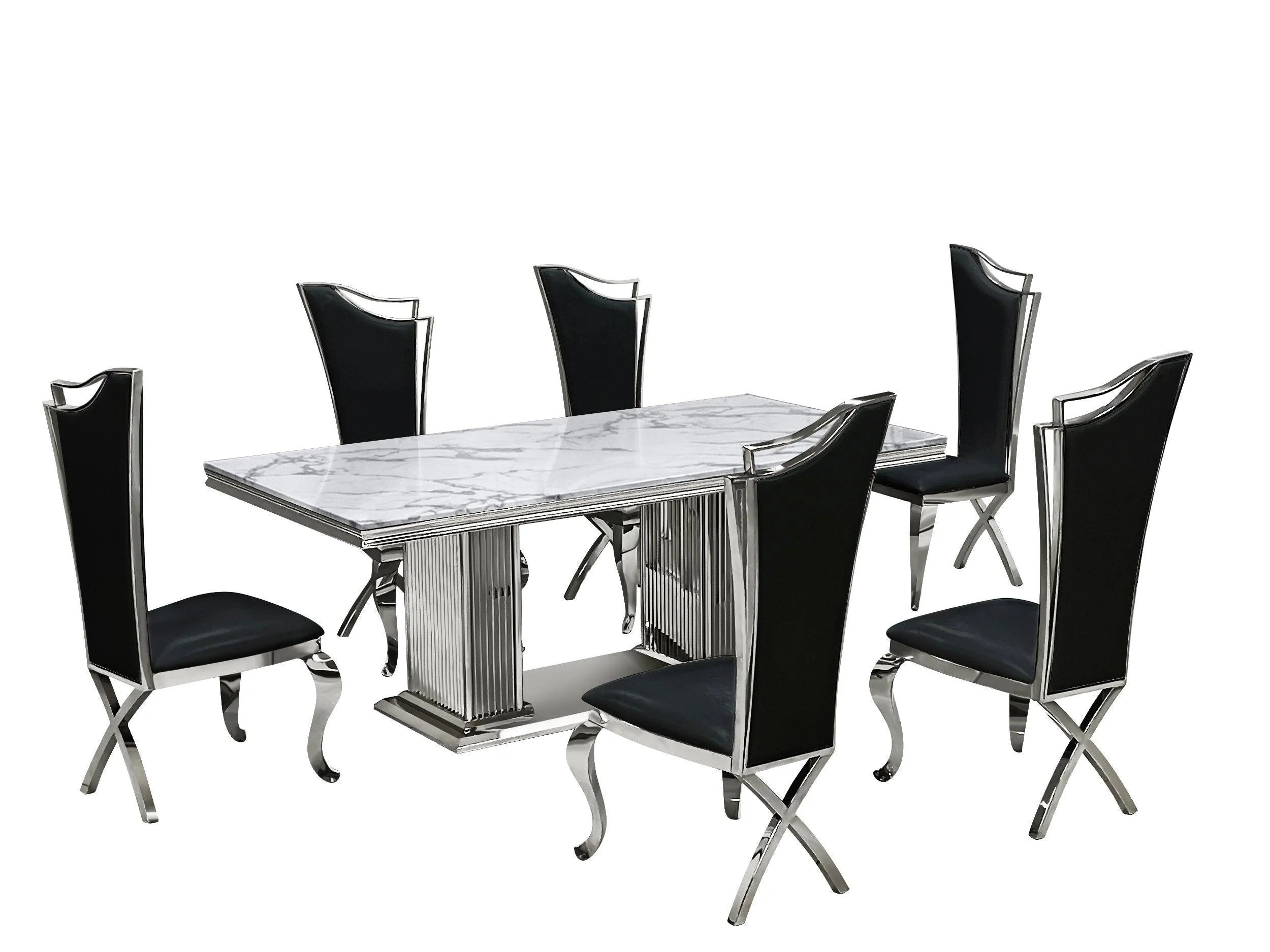 Deka Chrome Black Dining Room Set - Image 3