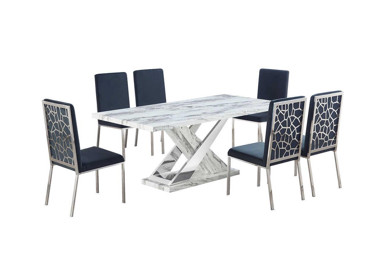 Viva White Chrome Dining Table - Image 3