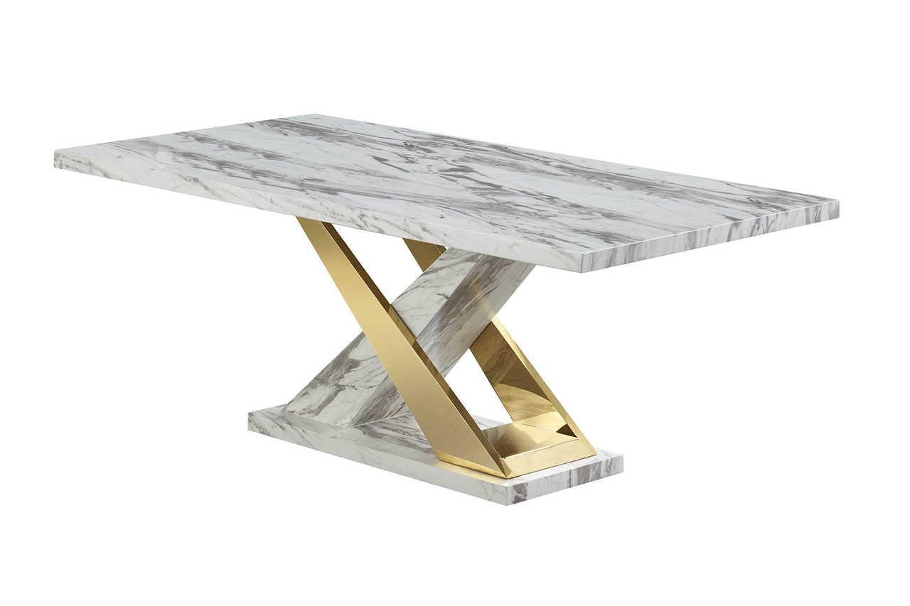Viva White Gold Dining Table