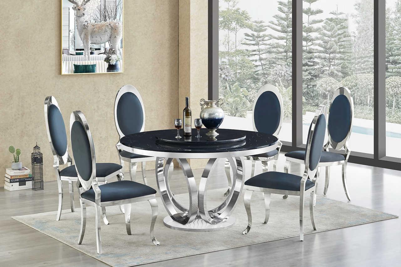 Maxi Black Chrome Dining Table - Image 2