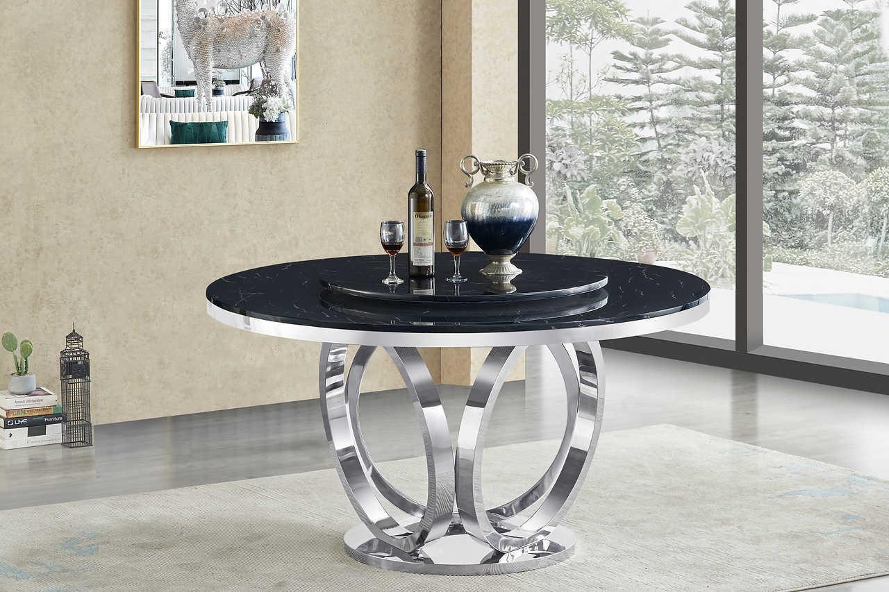 Maxi Black Chrome Dining Table - Image 1