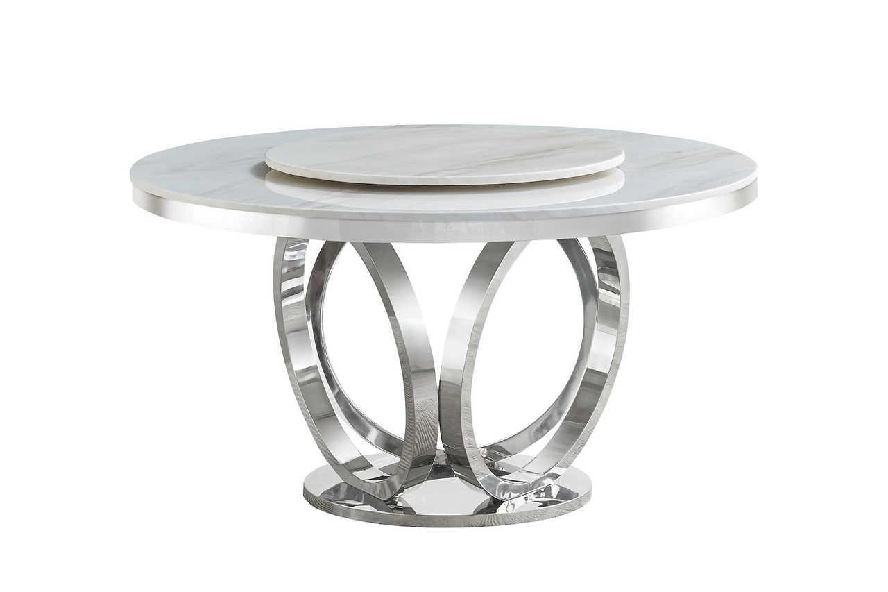 Maxi White Chrome Dining Table - Image 3