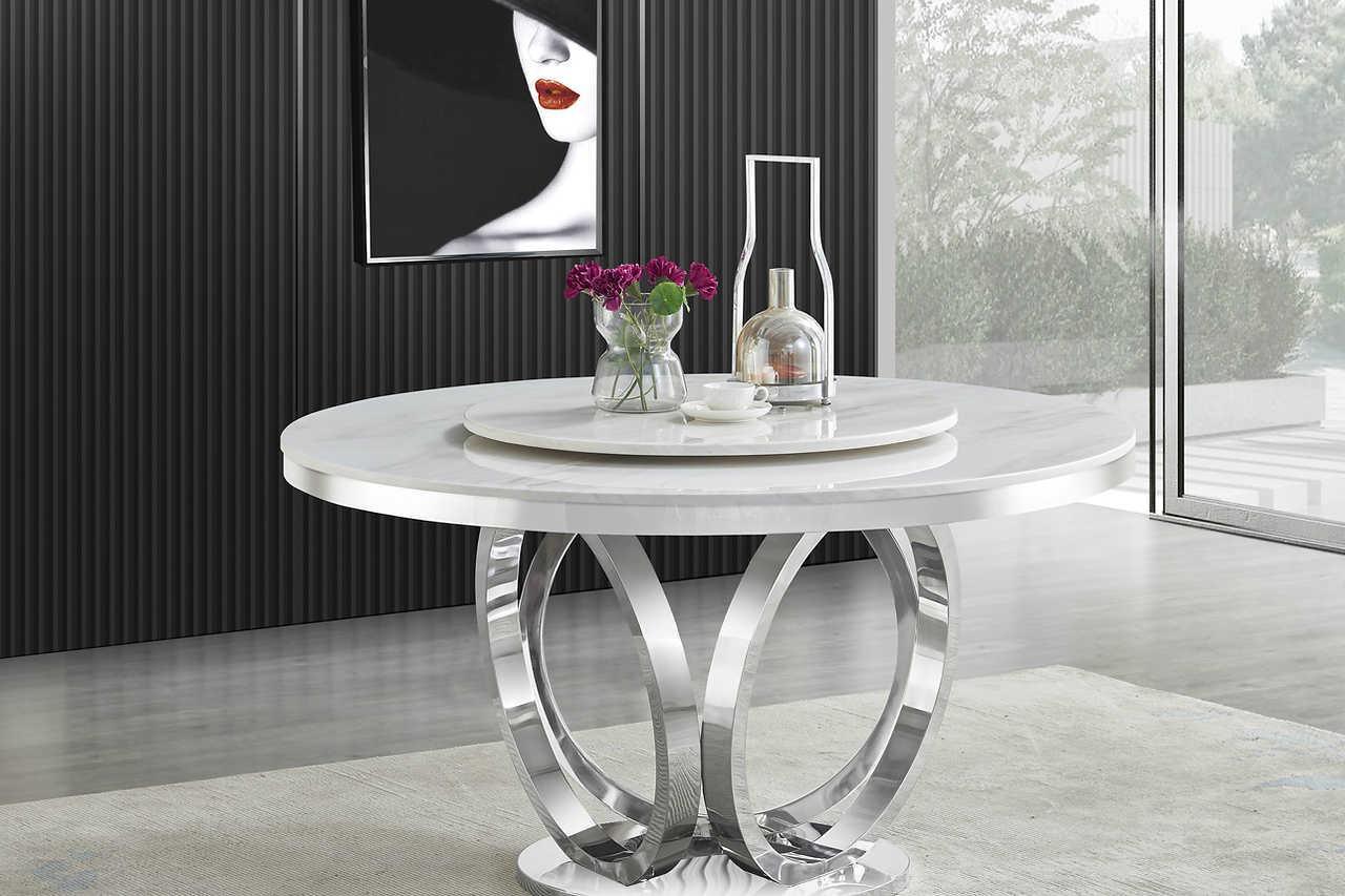 Maxi White Chrome Dining Table - Image 1