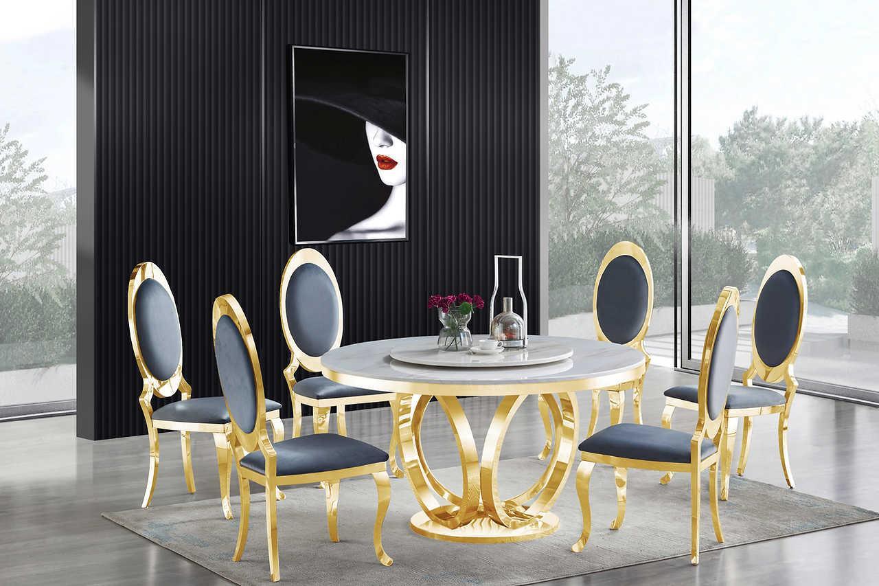 Maxi White Gold Dining Table - Image 2