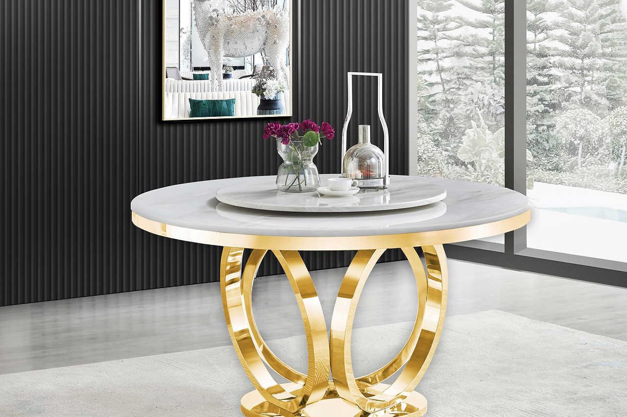 Maxi White Gold Dining Table - Image 1